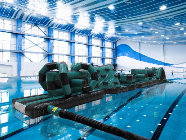 Double Lanes 15M Whirligig Pool Inflatable Aqua Run BARRYAR04