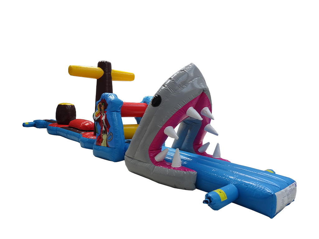 12M Shark Pirate Peril Pool Inflatable Obstacle Course In The Water BARRYAR08