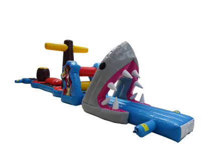 12M Shark Pirate Peril Pool Inflatable Obstacle Course In The Water BARRYAR08