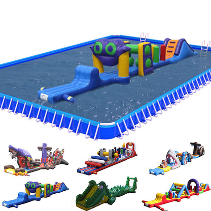 On Water Inflatable Obstacle Course Single Lane Aqua Run BARRYAR16