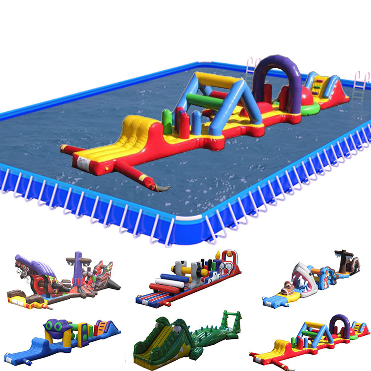 On Water Inflatable Obstacle Course Single Lane Aqua Run BARRYAR16