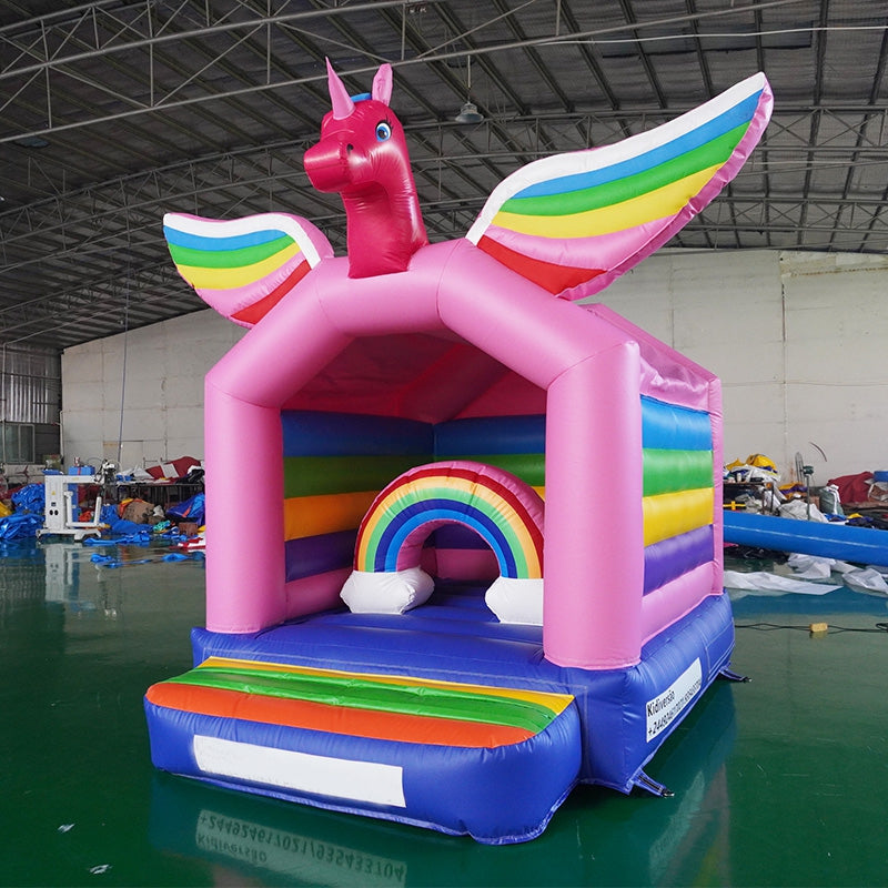 Pink Small Girls Party Bouncy Castle Unicorn Bounce House BARRYBH013