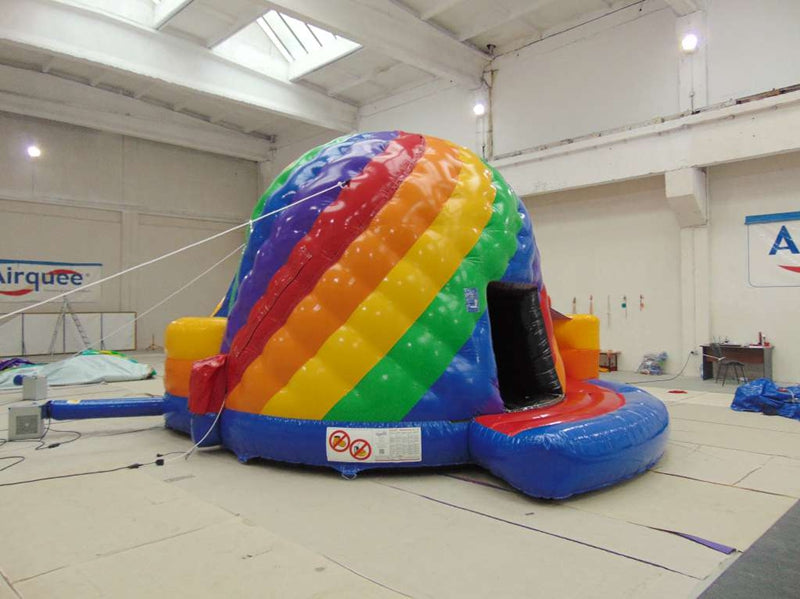  Rainbow Bounce House With Small Slide Disco Jumping Castle BARRYBH02