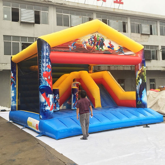 Large Adult And Kids Spiderman Bouncy Castle With Slide BARRYBH03