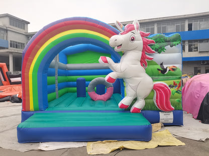 Beautiful Kids Birthday Party Unicorn Bounce House With Slide BARRYBH06