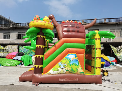 0.55Mm Pvc Palm Tree Bouncy Castle Dinosaur Bounce House BARRYBH07