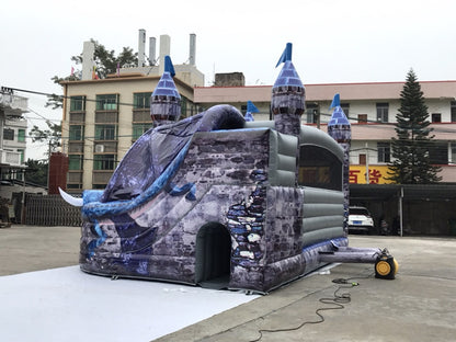 Halloween Bouncy Castle Dinosaur Bouncy Castle With Slide BARRYBS011