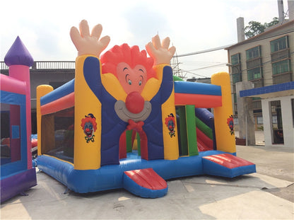 Lovely Kids Safety Clown Bouncy Castle With Slide BARRYBS017