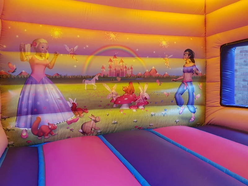 Princess Birthday Party Pink Bounce House With Slide BARRYBS02