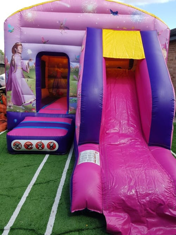 Princess Birthday Party Pink Bounce House With Slide BARRYBS02