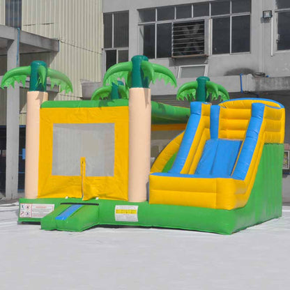 Custom Made Wet Or Dry Palm Tree Bounce House With Water Slide BARRYBS024