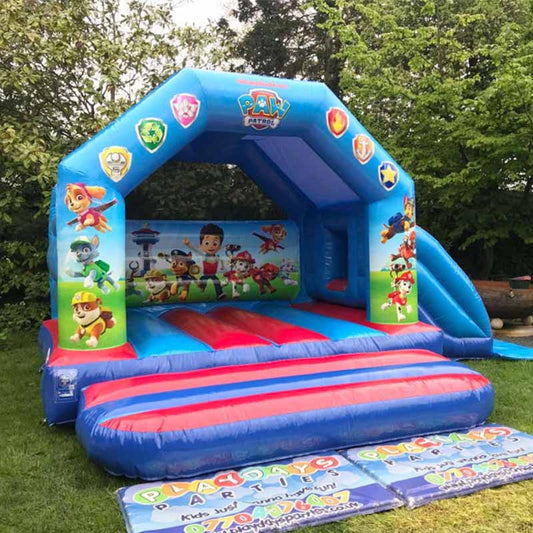 Cartoon Theme Bouncy Castle With Slide Paw Patrol Bounce House BARRYBS03