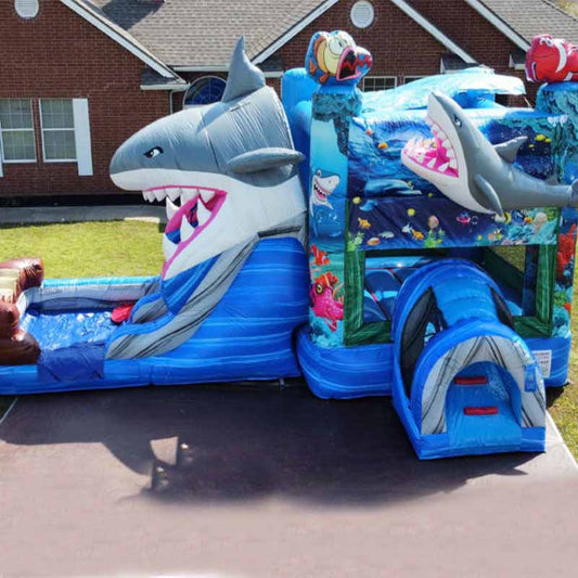 Multiplayer Paul Shark Jumper Shark Bounce House Water Slide BARRYBS04