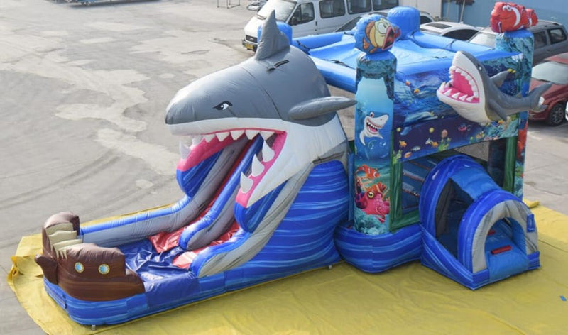 Multiplayer Paul Shark Jumper Shark Bounce House Water Slide BARRYBS04