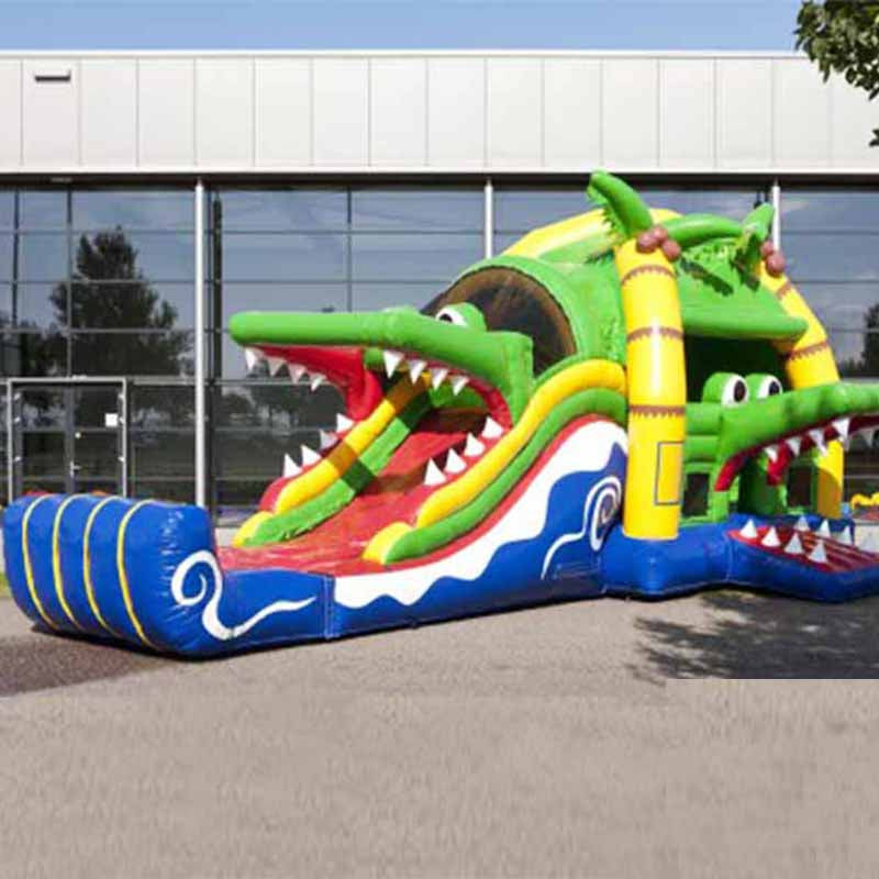 Palm Tree Jumping Castle Water Crocodile Bouncy Castle With Slide BARRYBS05