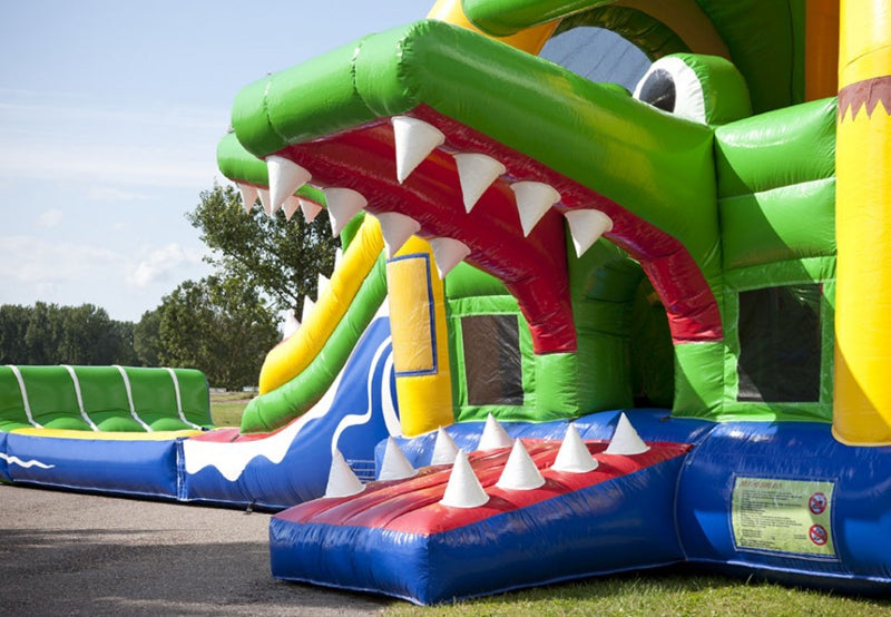 Palm Tree Jumping Castle Water Crocodile Bouncy Castle With Slide BARRYBS05