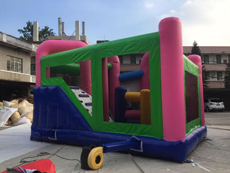 Bouncer Jumping With Obstacle Course Inside Monster Bouncy Houses BARRYBS06