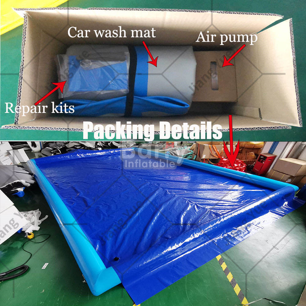 Pvc Coated Tarpaulin Cleaning Car Truck Inflatable Vehicle Wash Mats BARRYCM04