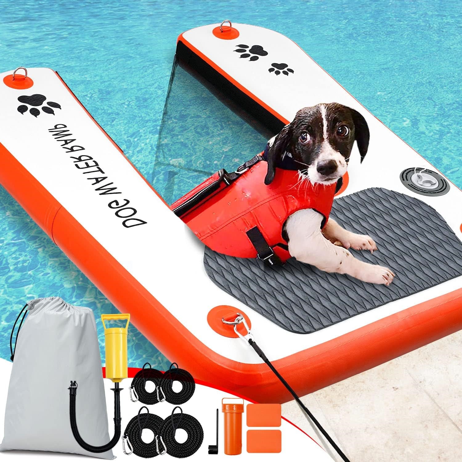 Used On Platform Boat Pool Pup Plank Inflatable Dog Boat Ladder BARRYDR05