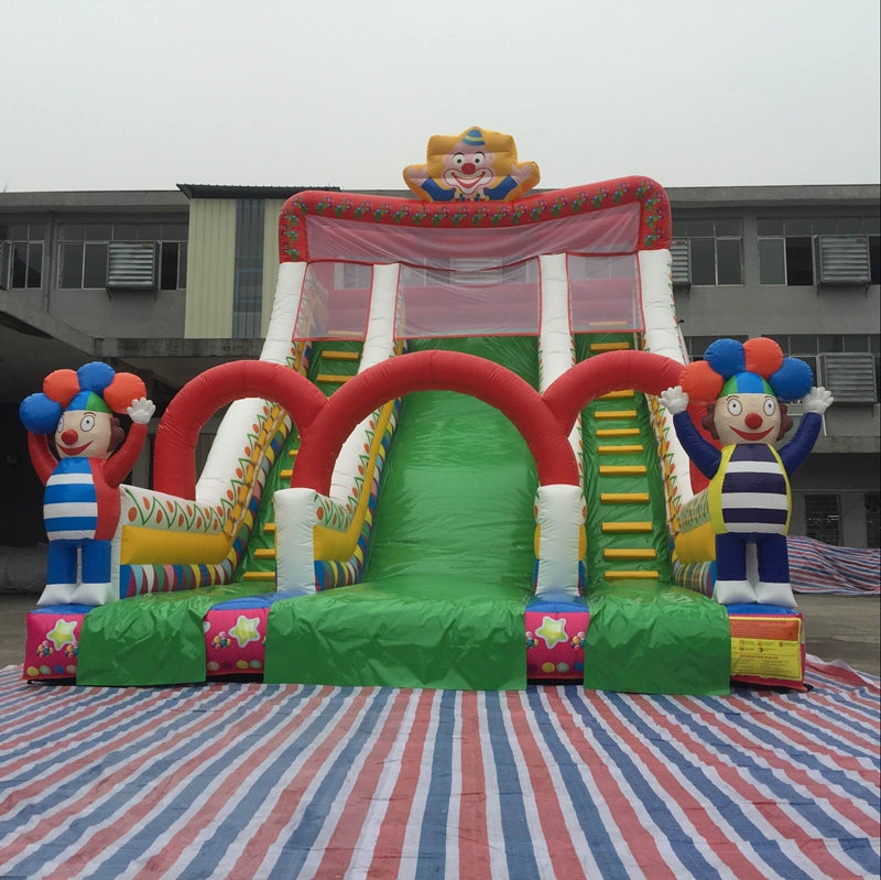 Pink Clown Single Lane Arch Inflatable Slide BARRYDS01