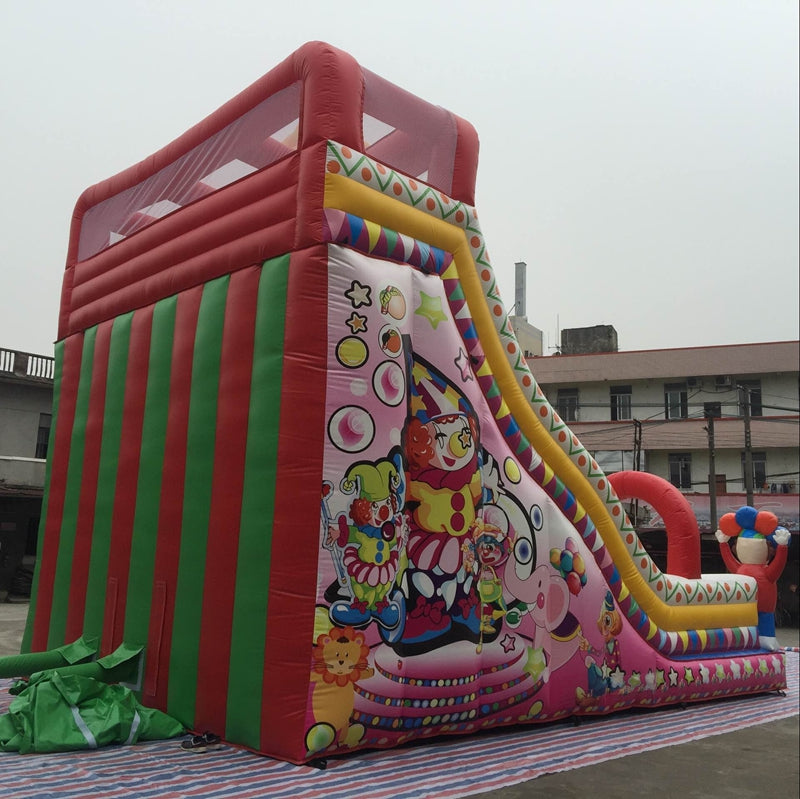 Pink Clown Single Lane Arch Inflatable Slide BARRYDS01