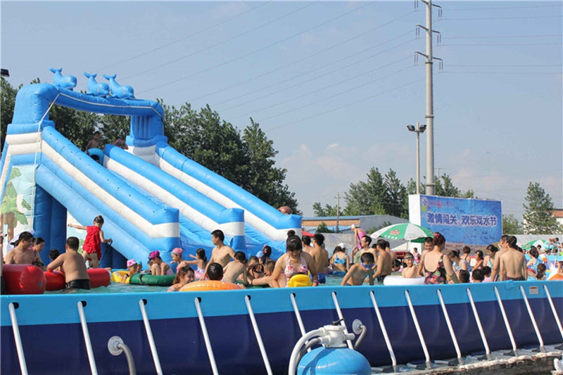 Metal Frame Above Ground Pools With Water Slide Swimming Pool BARRYFP01