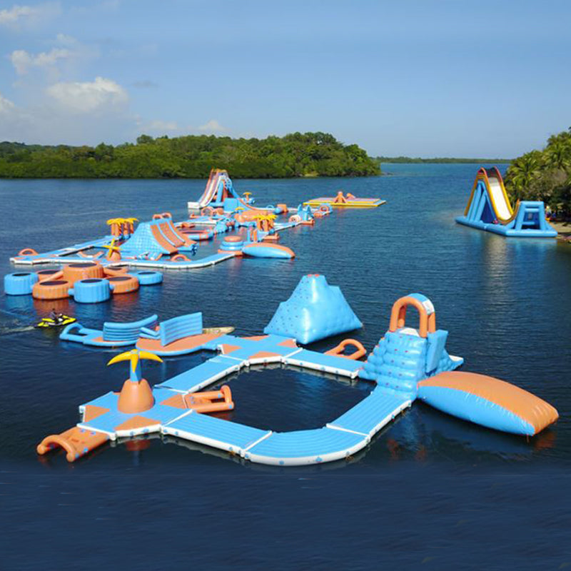 Wake Island Water Park Floating Inflatable Obstacle Course For Sea BARRYFW11