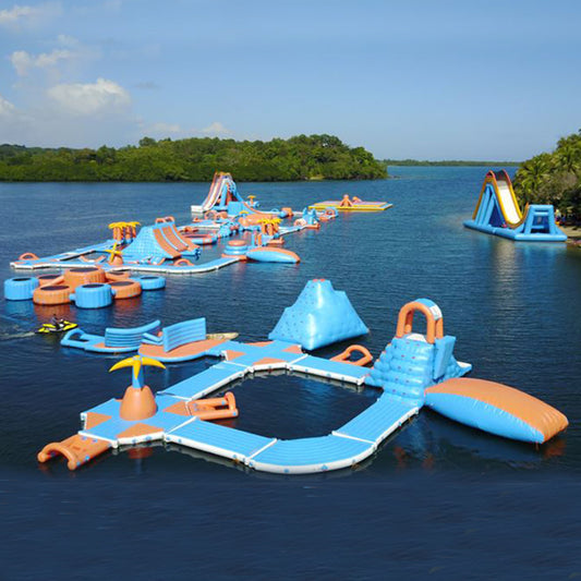 Wake Island Water Park Floating Inflatable Obstacle Course For Sea BARRYFW11