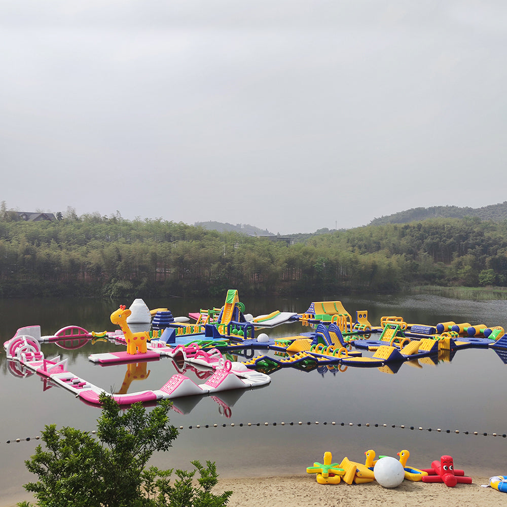 Water Sports Pink Inflatable Aqua Park Giraffe Giant Floating Water Park BARRYFW15