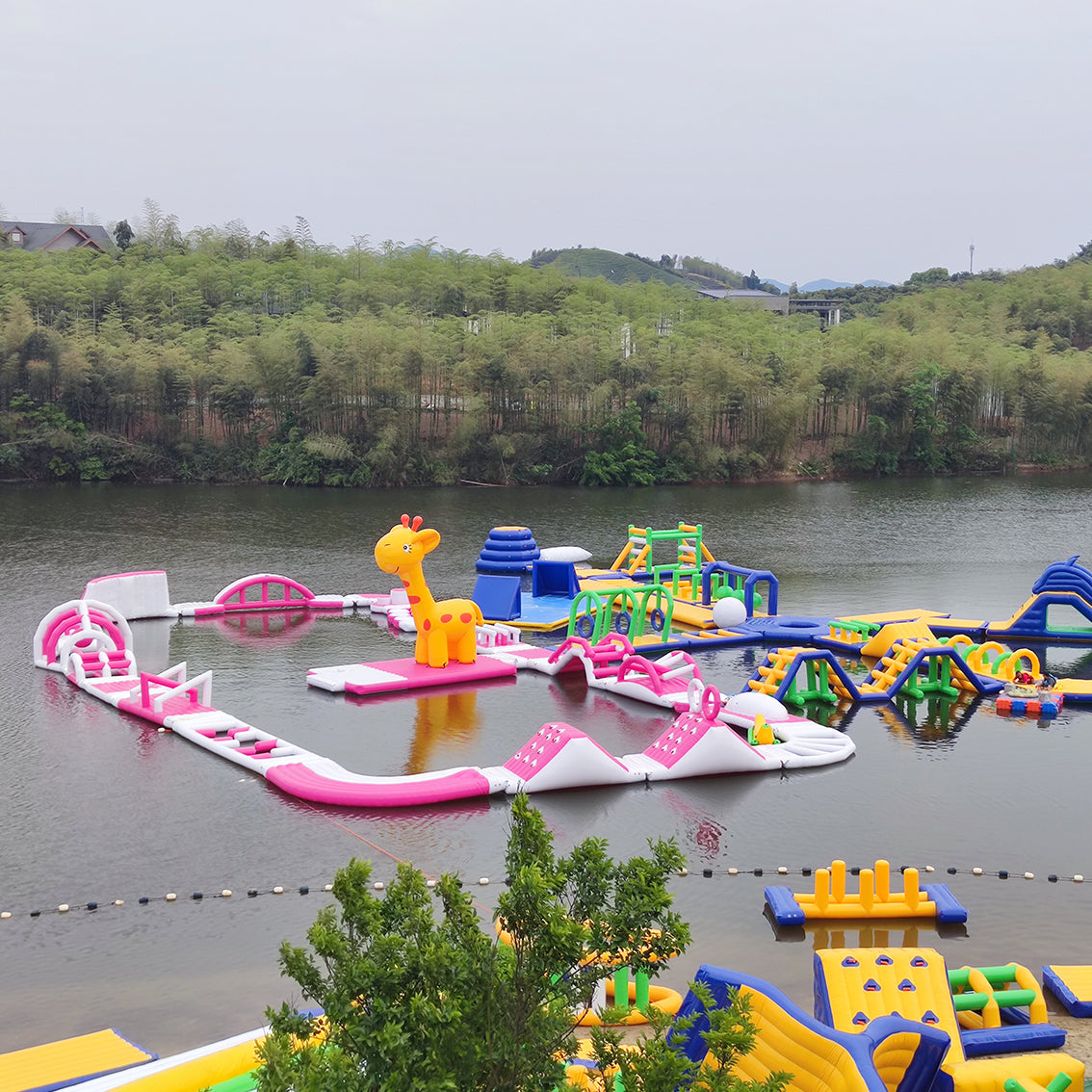 Water Sports Pink Inflatable Aqua Park Giraffe Giant Floating Water Park BARRYFW15