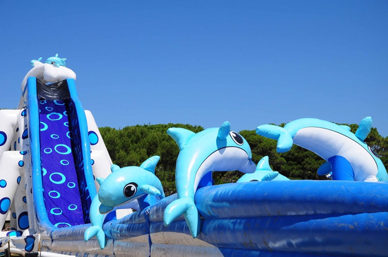 Adult Size Dolphin giant inflatable slip and slide BARRYGS014