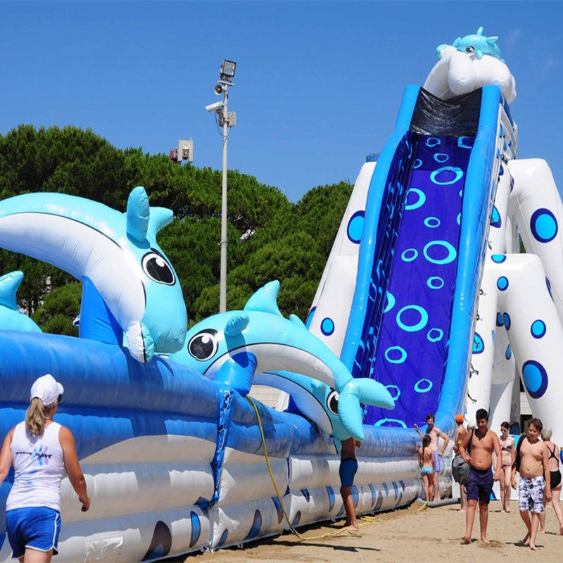 Adult Size Dolphin giant inflatable slip and slide BARRYGS014