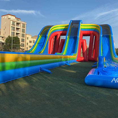 3 Lanes Rainbow Giant Inflatable Water Slide BARRYGS03