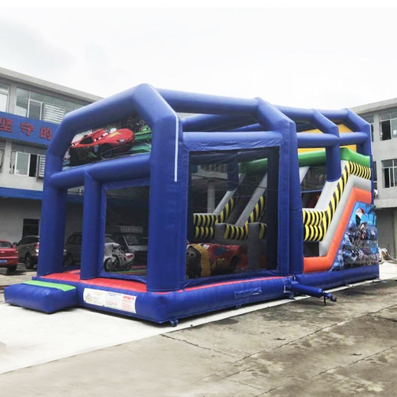 Kids Car Inflatable Playground With Roof Bouncy Castle Play Area BARRYIP02