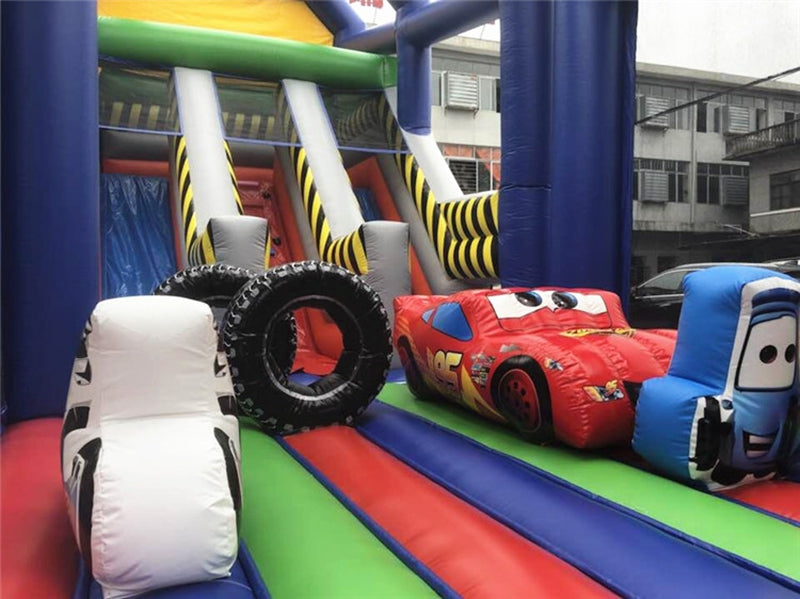 Kids Car Inflatable Playground With Roof Bouncy Castle Play Area BARRYIP02