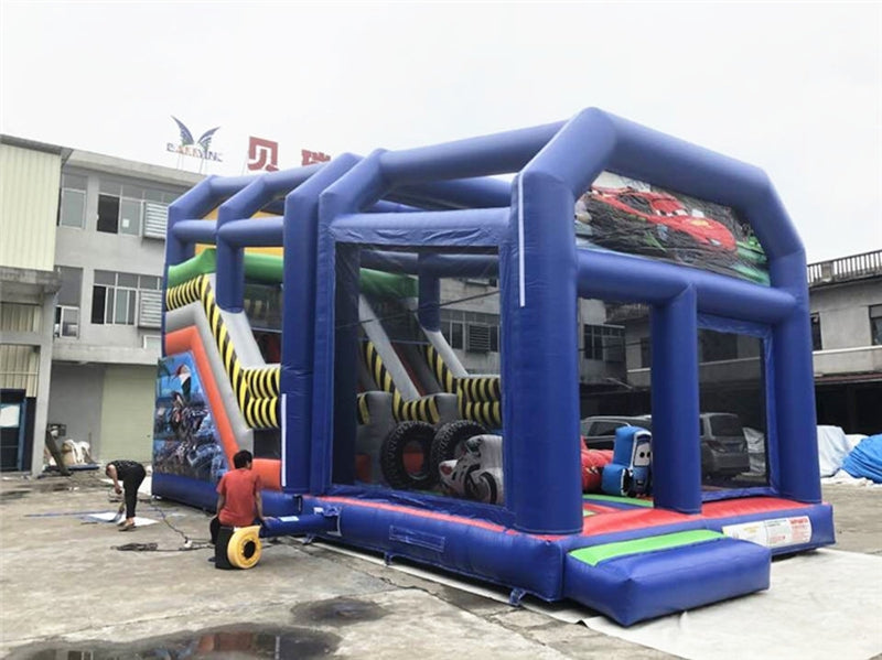 Kids Car Inflatable Playground With Roof Bouncy Castle Play Area BARRYIP02