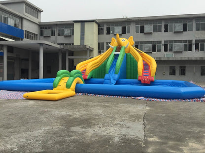 Elephant Slide With Pool Inflatable Aqua Park For Sale BARRYLWP014