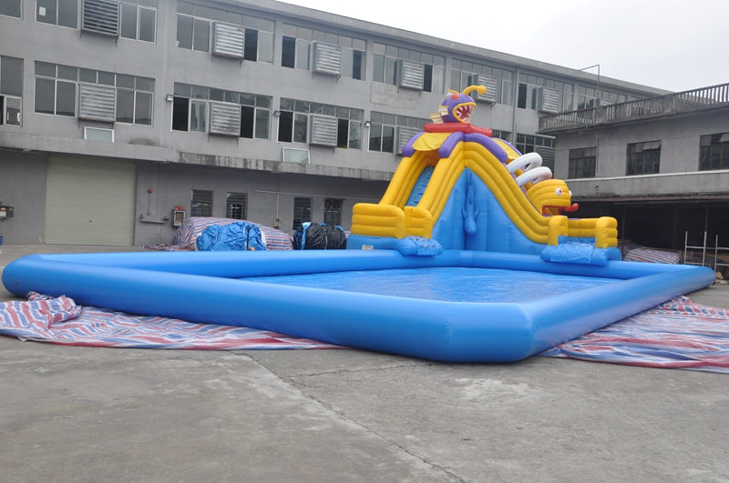 Industrial Inflatable Water Slide With Pool Outdoor Inflatable Park BARRYLWP021