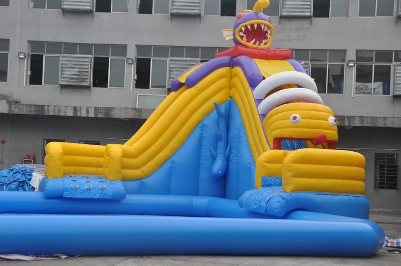 Industrial Inflatable Water Slide With Pool Outdoor Inflatable Park BARRYLWP021