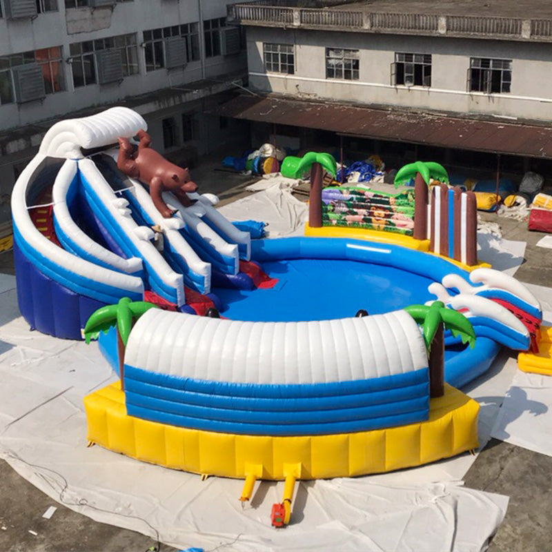 Tropital Large Waterpark Bear Commercial Inflatable Water Park BARRYLWP024