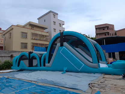 Bouncy Combo Blow Up Water Assault Course With Pool BARRYOC012