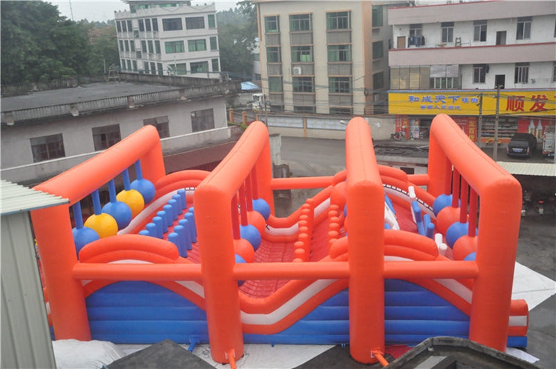 Wrecking Ball Inflatable Water Obstacle Course With Pool BARRYOC06