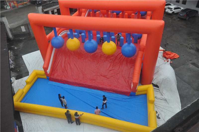 Wrecking Ball Inflatable Water Obstacle Course With Pool BARRYOC06