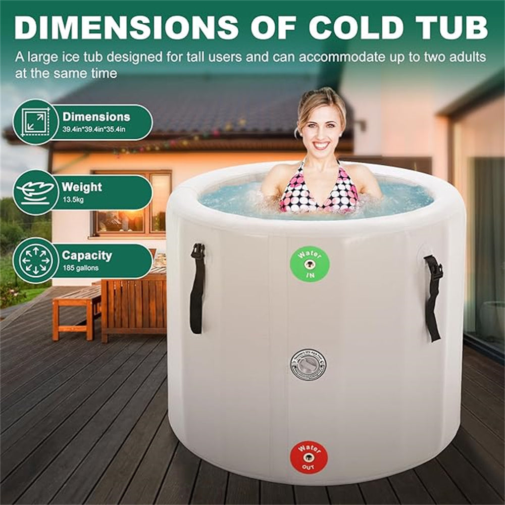 Water Chiller Compatible Round Ice Bath Tub Inflatable Cold Plunge Tub BARRYPOOL012