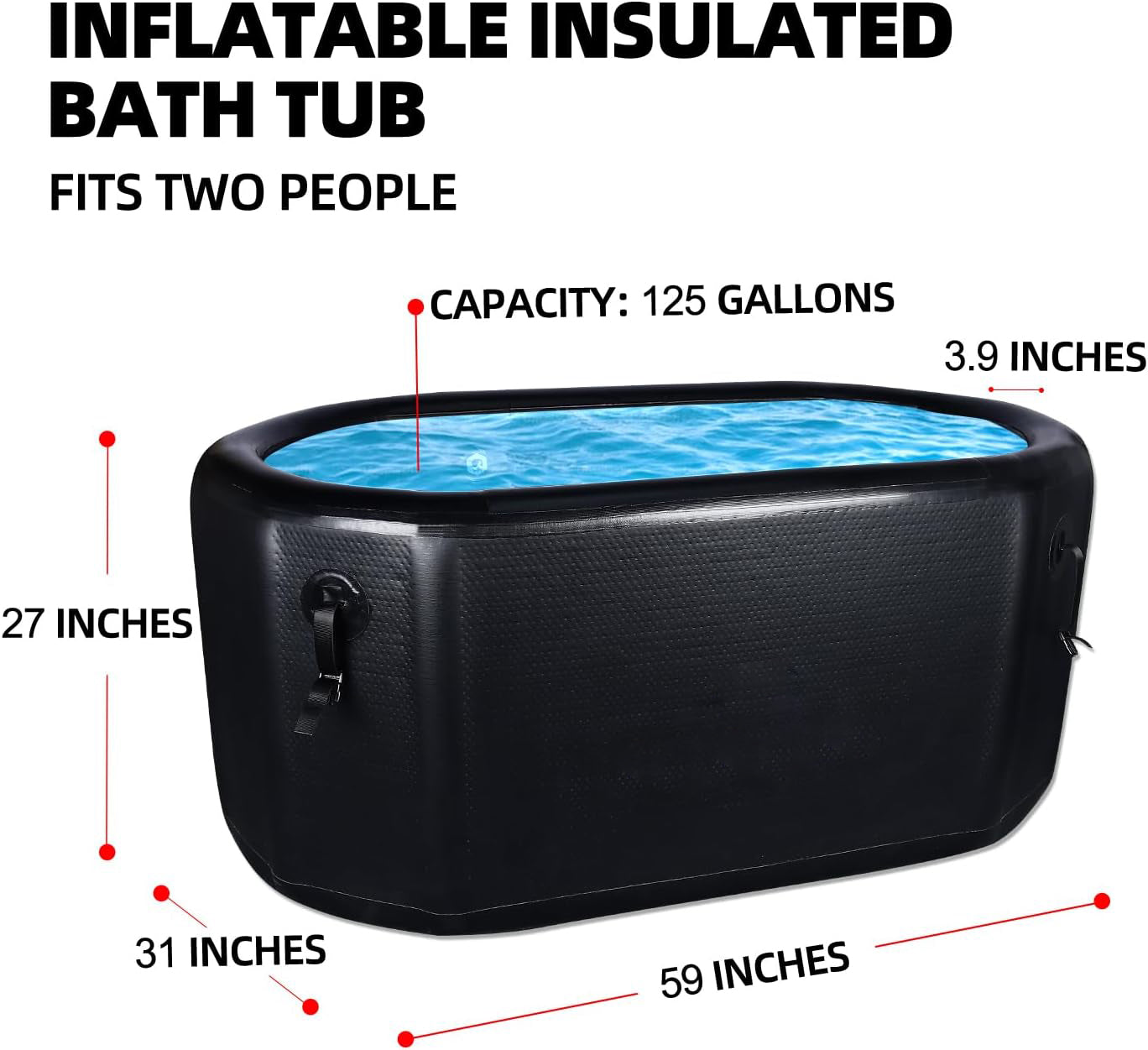 Drop Stitch Oval Inflatable Cold Plunge Tub Rectangle Ice Barrel BARRYPOOL016