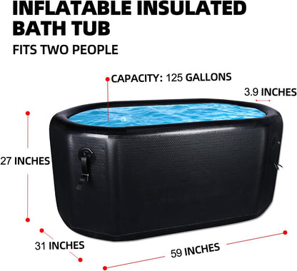 Drop Stitch Oval Inflatable Cold Plunge Tub Rectangle Ice Barrel BARRYPOOL016