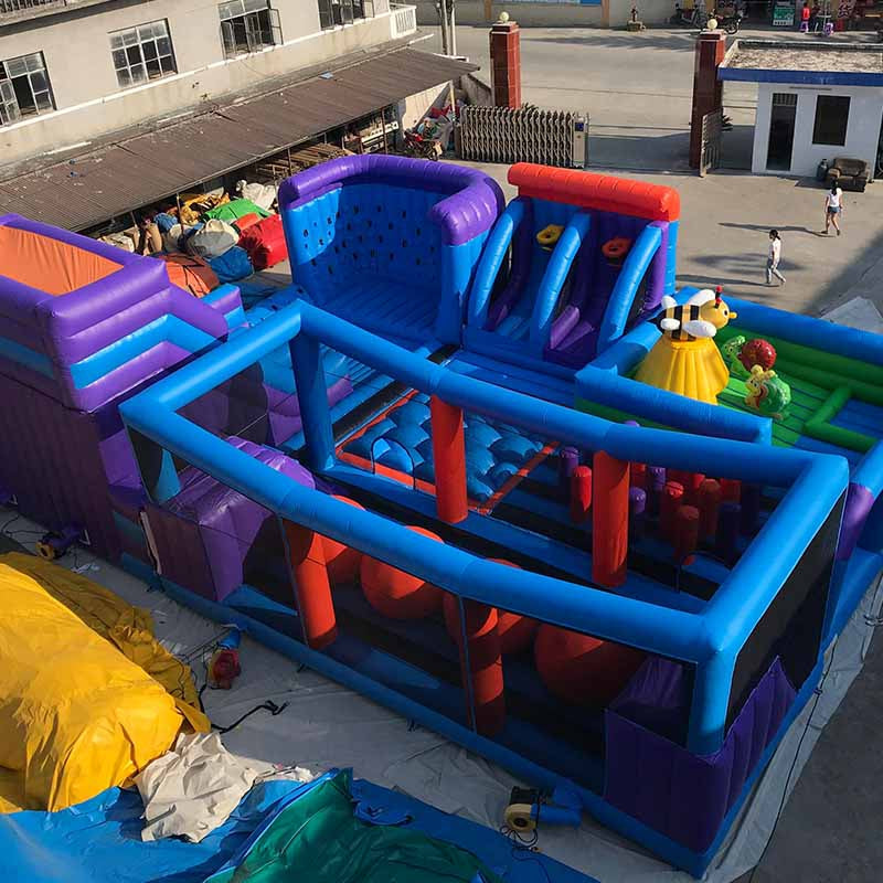 Commercial Giant Purple Bounce Playground Inflatable Theme Park BARRYTP06