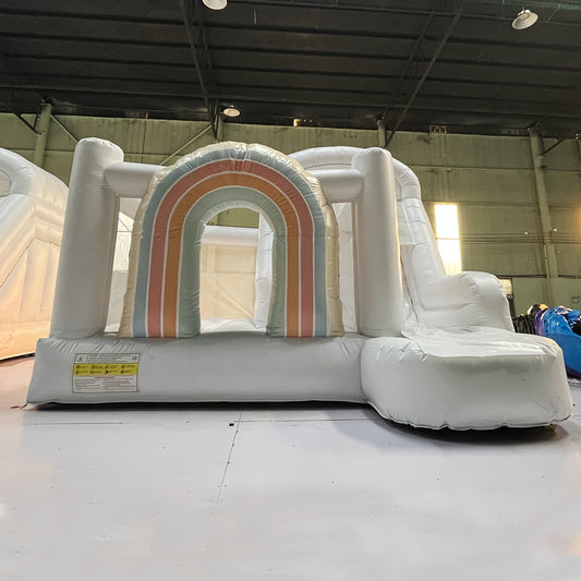 Wedding Party Indoor Outdoor Bounce House With Slide A White Jumpers BARRYWH018