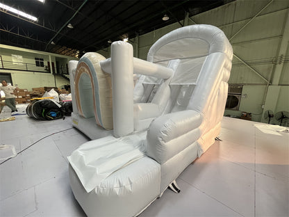 Wedding Party Indoor Outdoor Bounce House With Slide A White Jumpers BARRYWH018