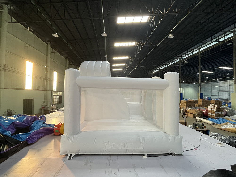 Wedding Party Indoor Outdoor Bounce House With Slide A White Jumpers BARRYWH018